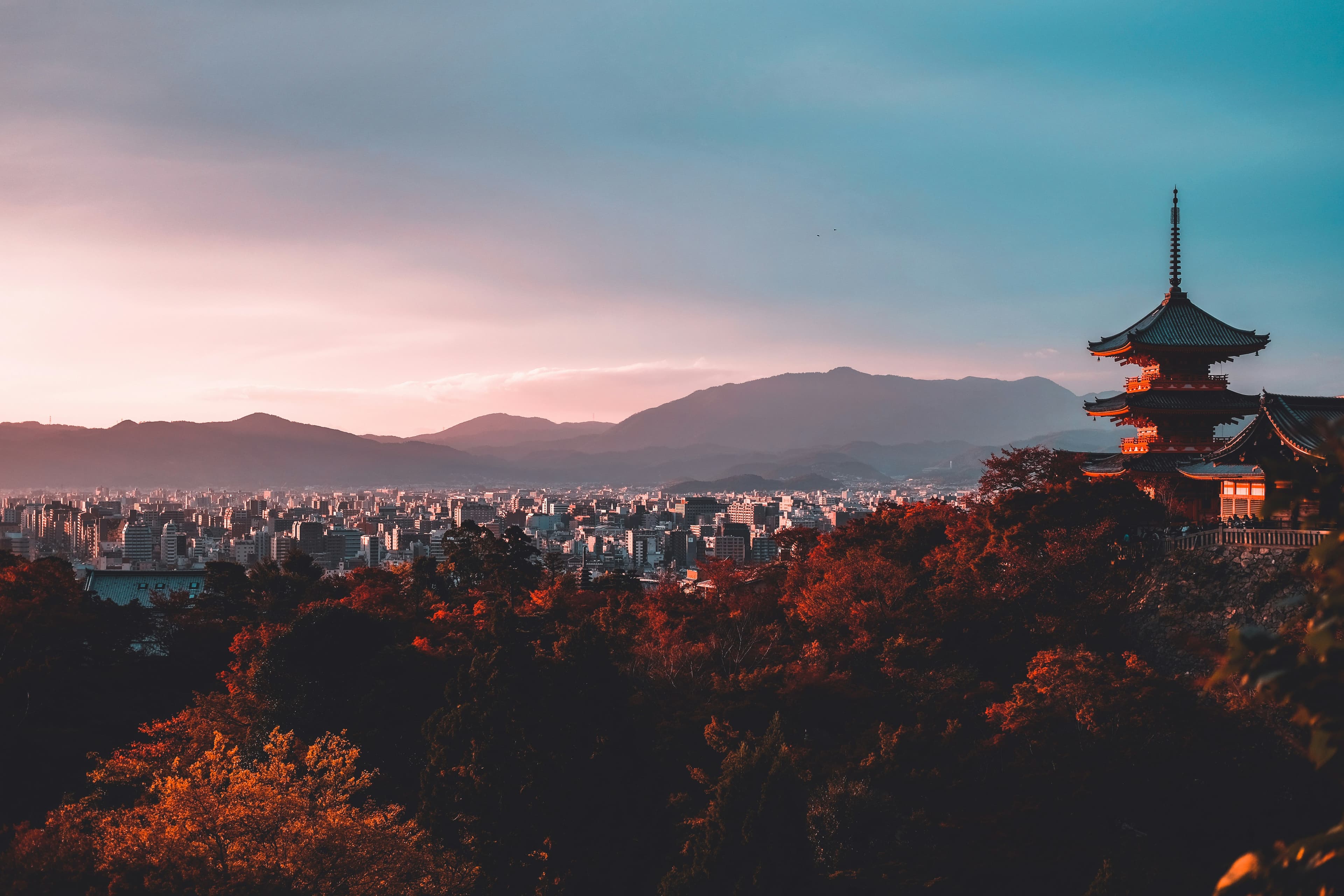 Kyoto at sunset